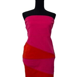 Forever 21 Strapless Dress in Pink and Red